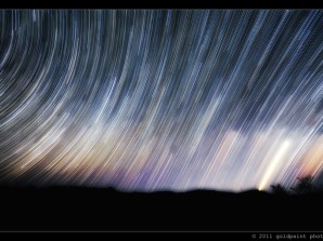 Trails of Light in the Night Sky